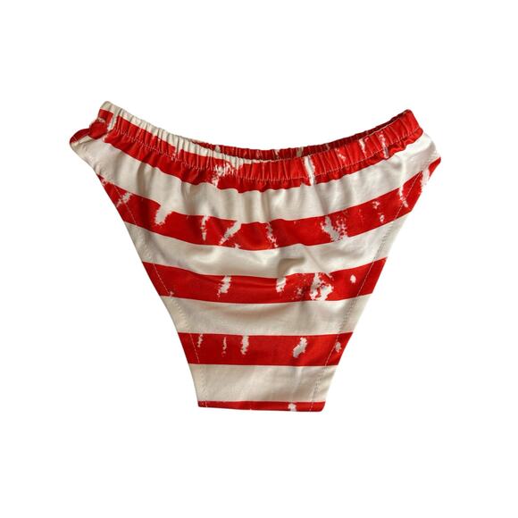 Two Piece Women’s Patriotic Halter Tankini Striped Bikini Bottom Set SZ L Multi - Picture 8 of 9